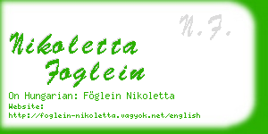 nikoletta foglein business card