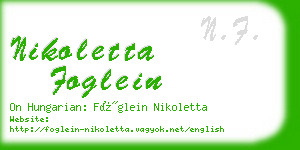 nikoletta foglein business card